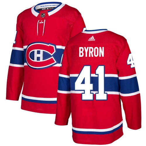 Adidas Men Montreal Canadiens #41 Paul Byron Red Home Authentic Stitched NHL Jersey->montreal canadiens->NHL Jersey